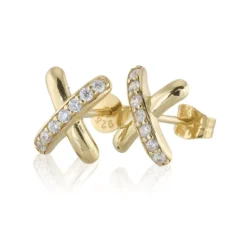Carolina Gynning smycken Gynning Jewelry Cross my heart Örhängen (Guld)