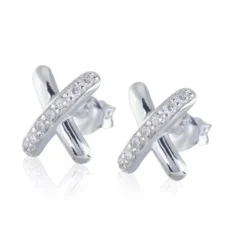 Carolina Gynning smycken Gynning Jewelry Cross my heart Örhängen (Silver)