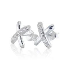 Carolina Gynning smycken Gynning Jewelry Cross my heart Örhängen (Silver)