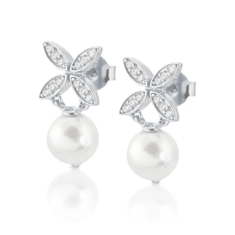 Carolina Gynning smycken Gynning Jewelry Ellipse Mini Pearl Örhängen Silver