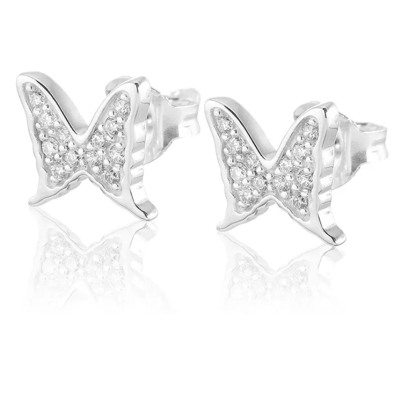 Carolina Gynning smycken Gynning Jewelry Petite papillion sparkling örhängen – Silver