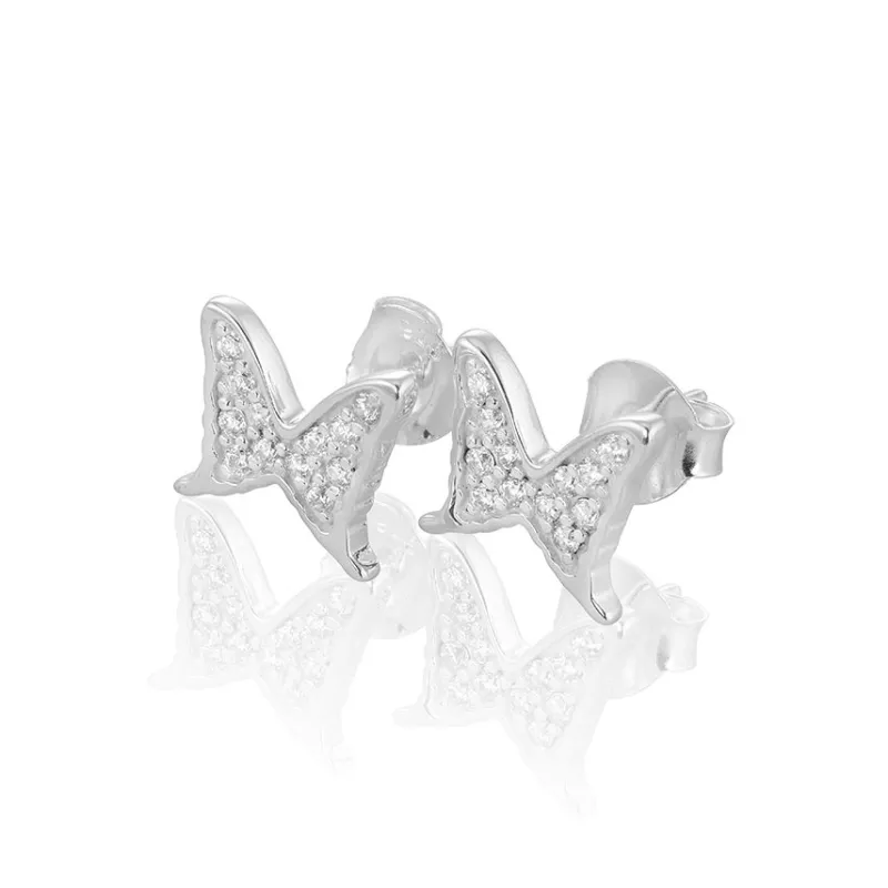 Carolina Gynning smycken Gynning Jewelry Petite papillion sparkling örhängen – Silver