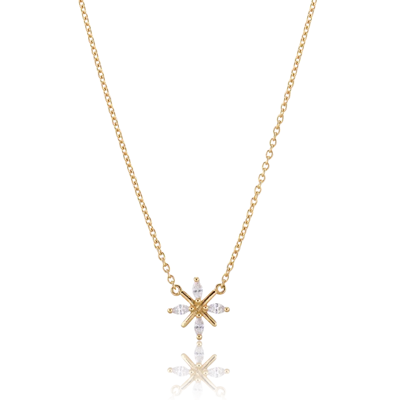 Carolina Gynning smycken Gynning Jewelry Snowflake Halsband (Guld)