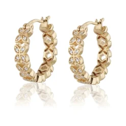 Carolina Gynning smycken Gynning Jewelry Sparkling ellipse mini örhängen creol – L (Guld)