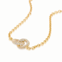 Carolina Gynning smycken Gynning Jewelry The Knot Sparkling Mini Halsband – Guld