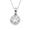 Halo Hänge i 18K Vitguld med 0.34ct TW/SI Diamanter – MSG54W