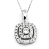 Halo Hänge i 18K Vitguld med 0.26ct TW/SI Diamanter – MSG52W