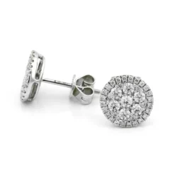 Halo Örhängen i 18K Vitguld med 0.81ct TW/SI Diamanter – MSF06W