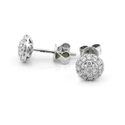 Halo Örhängen i 18K Vitguld med 0.47ct TW/SI Diamanter – MSF01W