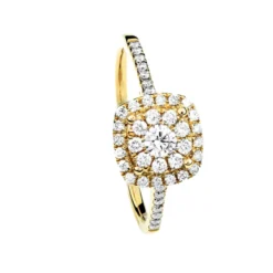 Halo ring i 18K Guld med 0.46ct TW/SI Diamanter – MSI06G