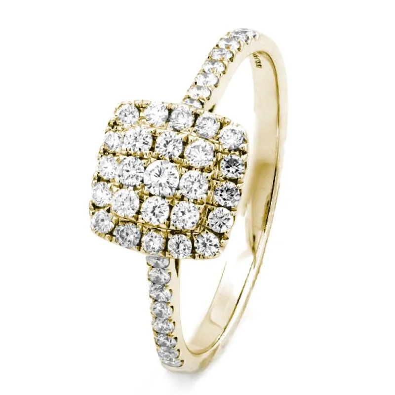 Halo ring i 18K Guld med 0.45ct TW/SI Diamanter – MSI04G