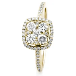 Halo ring i 18K Guld med 0.60ct TW/SI Diamanter – MSI03G