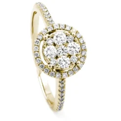 Halo ring i 18K Guld med 0.45ct TW/SI Diamanter – MSI02G