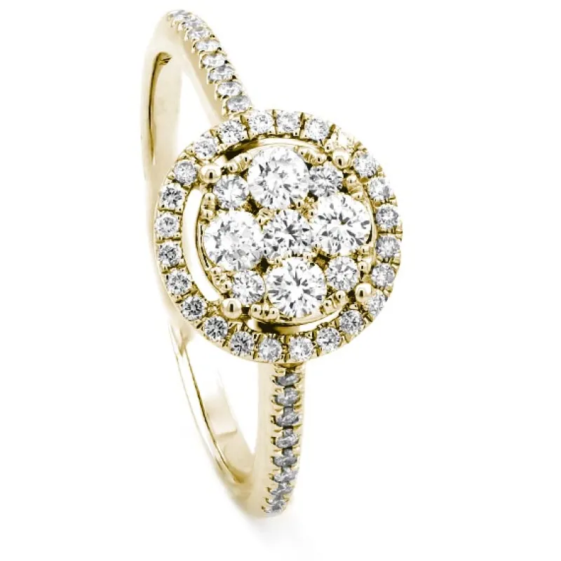 Halo ring i 18K Guld med 0.45ct TW/SI Diamanter – MSI02G