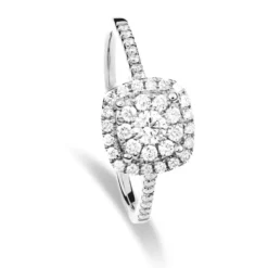 Halo ring i 18K Vitguld med 0.46ct TW/SI Diamanter – MSI06W