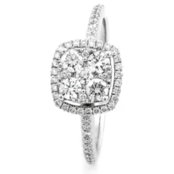 Halo ring i 18K Vitguld med 0.60ct TW/SI Diamanter – MSI03W