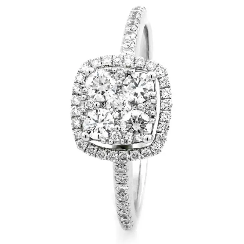 Halo ring i 18K Vitguld med 0.60ct TW/SI Diamanter – MSI03W