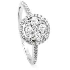 Halo ring i 18K Vitguld med 0.45ct TW/SI Diamanter – MSI02W
