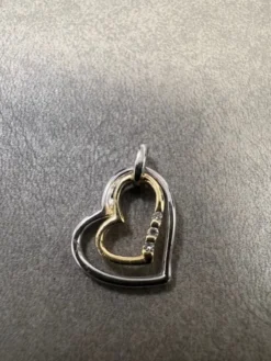 Hjärta i 18K Vitguld och Guld med Diamanter HJG027