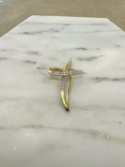 18K Guld Kors Cubic Zirconia – ZKHG005