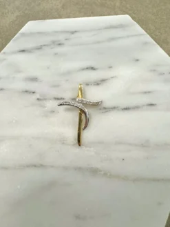 18K Guld Kors Cubic Zirconia – ZKHG003