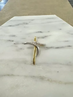 18K Guld Kors Cubic Zirconia – ZKHG003