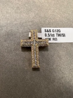 Kors i 18K Guld med 0.51ct TW/SI Diamanter – MSG12G