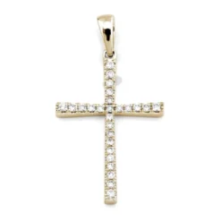 Kors i 18K Guld med 0.15ct TW/SI Diamanter – MSG08G
