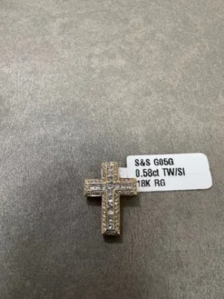 Kors i 18K Guld med 0.58ct TW/SI Diamanter – MSG05G