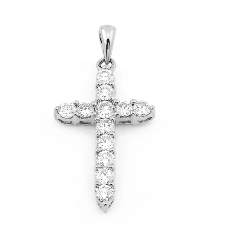 Kors i 18K Vitguld med 0.66ct TW/SI Diamanter – MSG13W
