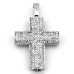 Kors i 18K Vitguld med 0.55ct TW/SI Diamanter – MSG02W