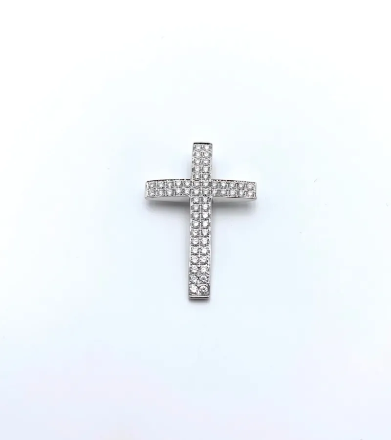 Kors i 18K Vitguld med 0.73ct TW/SI Diamanter – MRV01