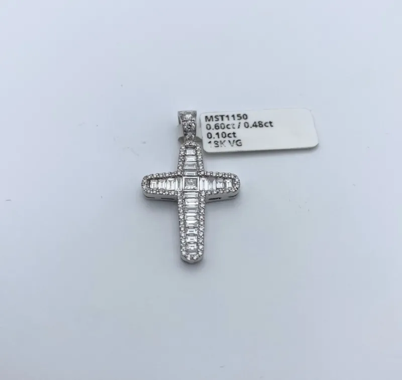 Kors i 18K Vitguld med 1.18ct TW/SI Diamanter – MST1150