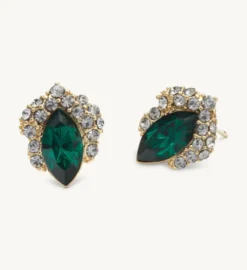 Lily And Rose Camille Stud Örhängen – Emerald/Svart (Guld) 65052