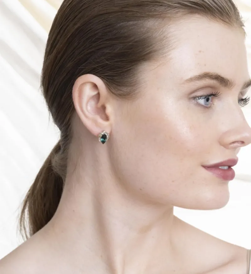 Lily And Rose Camille Stud Örhängen – Emerald/Svart (Guld) 65052
