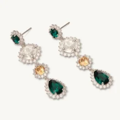 Lily And Rose Celia Örhängen Silver – Emerald