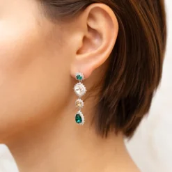 Lily And Rose Celia Örhängen Silver – Emerald
