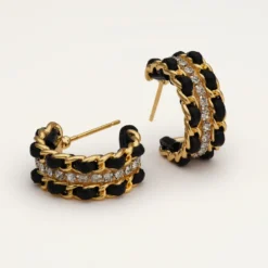 Lily And Rose Coco hoops Örhängen, Jet – Guld
