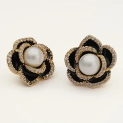 Lily And Rose Coco Rose Örhängen – Jet, ivory pearl – Guld
