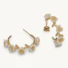 Lily And Rose Hannah Hoops Örhängen Ivory/Guld