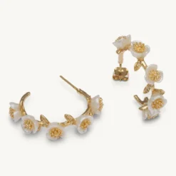 Lily And Rose Hannah Hoops Örhängen Ivory/Guld