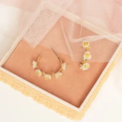 Lily And Rose Hannah Hoops Örhängen Ivory/Guld
