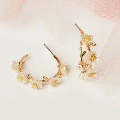 Lily And Rose Hannah Hoops Örhängen Ivory/Guld