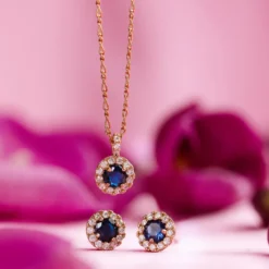 Lily And Rose Laurie Halsband Guld – Sapphire (41145)