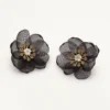 Lily And Rose Organza botanical Örhängen, Black – Guld