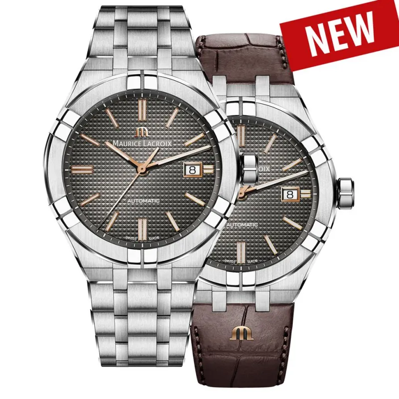 Aikon Maurice Lacroix 42mm + Brun Läderarmband AI6008-SS002-331-2