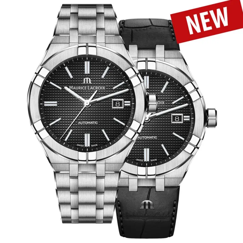 Aikon Maurice Lacroix 42mm + Svart Läderarmband AI6008-SS002-330-2