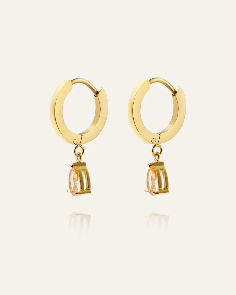 Mockberg Belle Hoops Örhängen Guld – Champagne