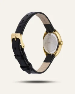 Klockor Mockberg Belle Oval Läder Klocka Guld MB1414