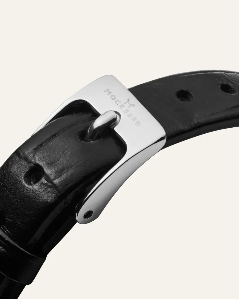 Klockor Mockberg Belle Oval Läder Klocka Silver MB1415